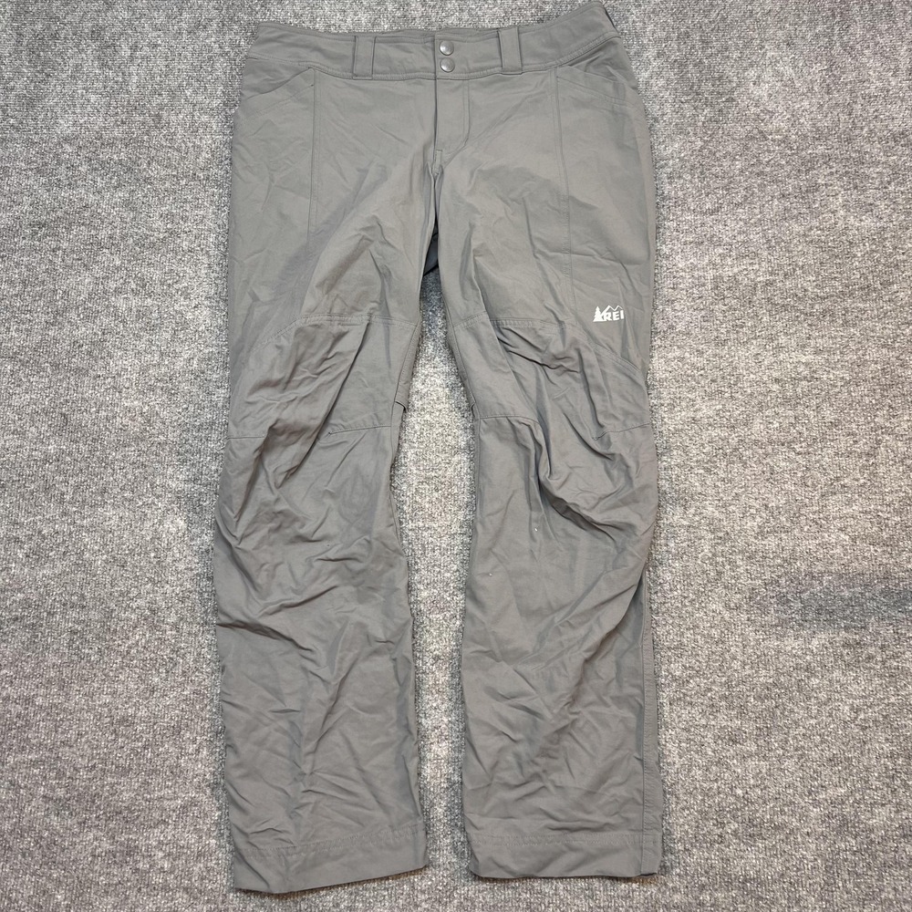 REI Pants Womens 12 Petite Gray Convertible Nylon Stretch Hiking Trail Outdoor